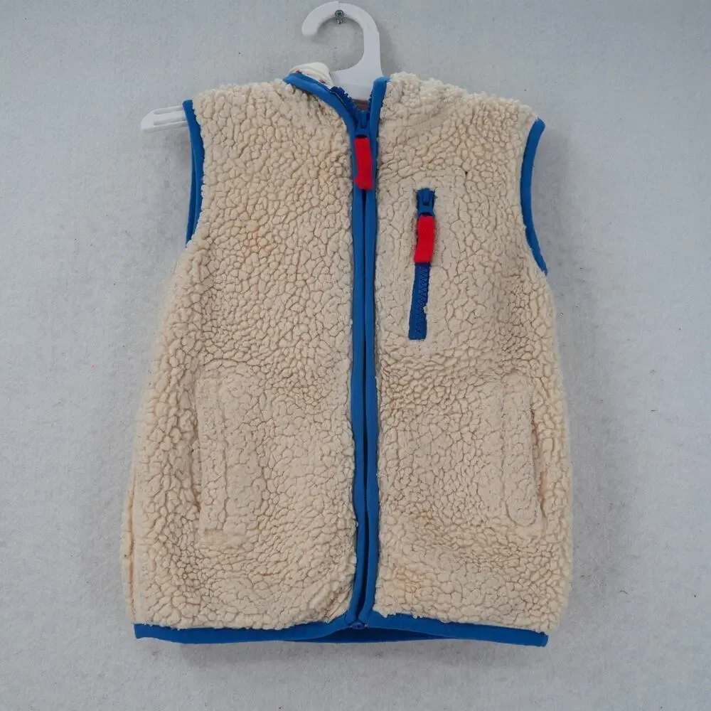 Mini Boden Cosy High Pile Sherpa Fleece Vest Girl's 3-4 yrs Full Zip Pockets
